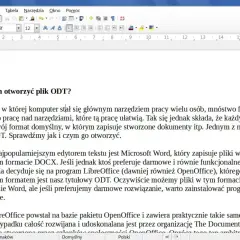 Otwieranie pliku ODT w LibreOffice Writer. Program ten, dawniej znany jako OpenOffice, oferuje darmowe i funkcjonalne rozwiązanie do pracy z dokumentami.