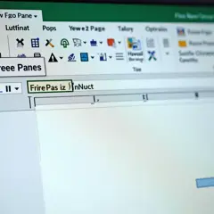 Jak zablokować wiersz w Excelu? Kliknij "Freee Panes", aby zamrozić wiersze i kolumny.