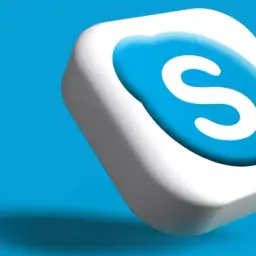 Ikona Skype na niebieskim tle. Czas na koniec skype, nowe technologie nadchodzą.
