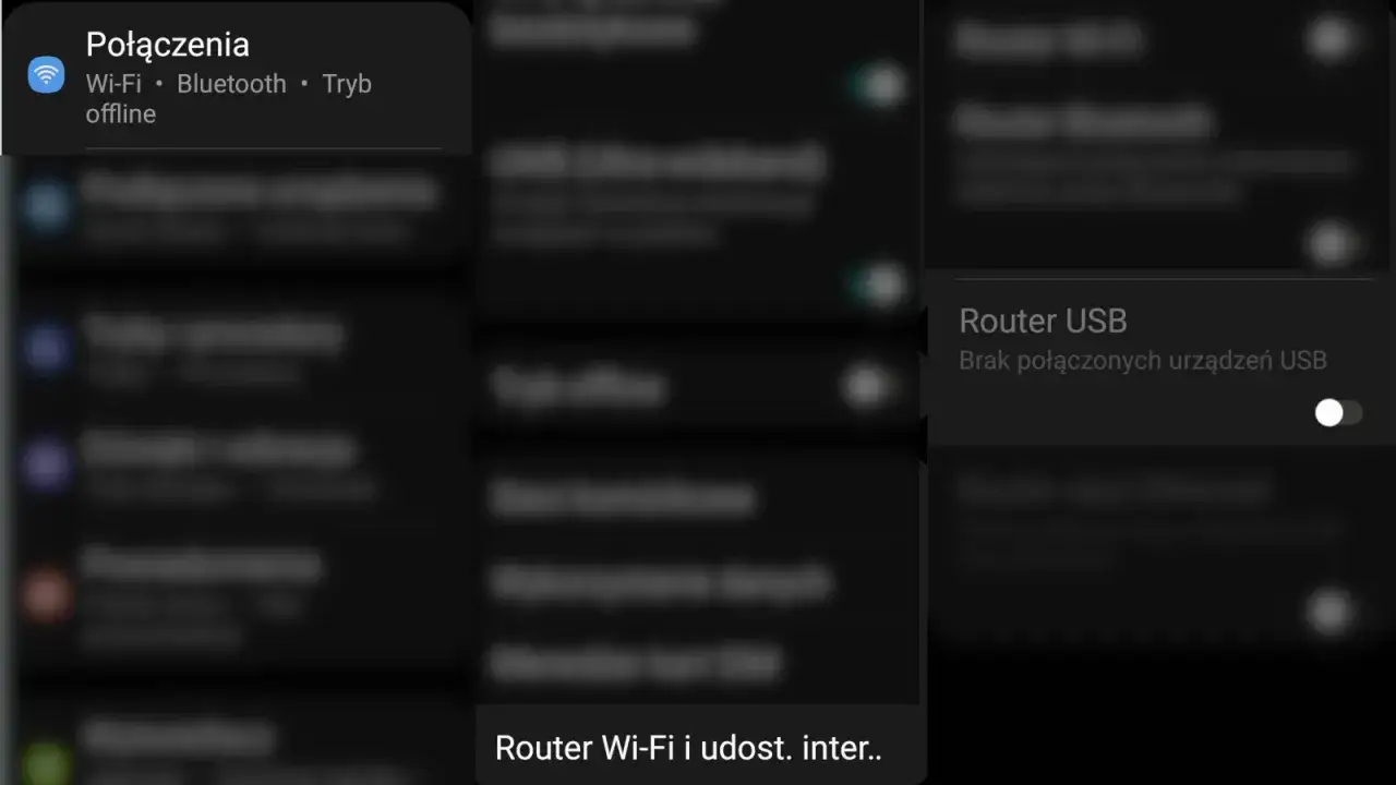 Ustawienia telefonu pokazują opcję