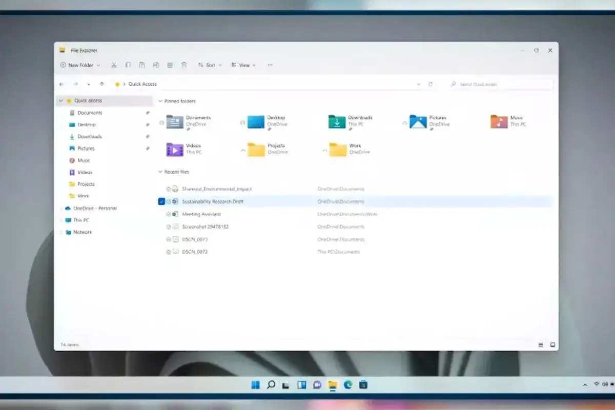 Widok Eksploratora plików Windows, pokazujący jak zmienić rozszerzenie pliku, z listą ostatnio używanych dokumentów.